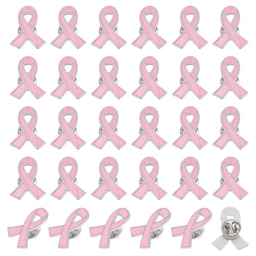 UNICRAFTALE 30 Stück Anstecknadeln Zur Aufklärung Über Brustkrebs Für Frauen Pink Hope Ribbon Broschen Anstecknadeln Aus Metall Und Emaille Für Überlebende Öffentliche Veranstaltungen Anerkennung von UNICRAFTALE