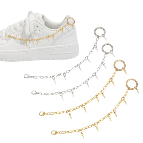 UNICRAFTALE 4 Stück 2 Farben Metall Charms Schnürsenkelketten Anhängers Punk Nieten Dekoration Anhänger Mit Federtorring Sandalen Stiefelriemenketten Für Frauen DIY Sneakers Freizeitschuhe 26cm UNICRAFTALE 4 Stück 2 Farben Metall Charms Schnürsenkelketten Anhängers Punk Nieten Dekoration Anhänger Mit Federtorring Sandalen Stiefelriemenketten Für Frauen DIY Sneakers Freizeitschuhe 26cm von UNICRAFTALE