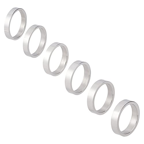 UNICRAFTALE 6 Stück 6 Größen 15.5~18 mm Innendurchmesser Fingerring 304 Edelstahl Rohlinge Ringe Einfach Flachband Fingerring DIY Breiter Fingerring Für Frauen Männer Fingerringherstellung von UNICRAFTALE