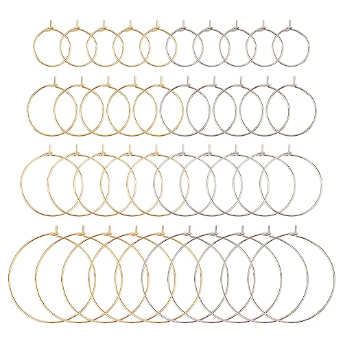 UNICRAFTALE 80pcs 4 Größen 15.5/20/25/35mm Weinglas Charms Ringe 304 Edelstahl DIY Creolen Ohrringe Golden Metall DIY Ohrringe Zubehör Für Frauen Ohrringe Selber Machen Schmuckherstellung Set 0.7mm von UNICRAFTALE