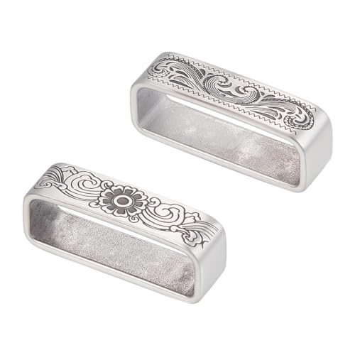 UNICRAFTALE Retro Gürtelschlaufenhalter 304 Edelstahl Gürtelschlaufen Antiksilber Herrengürtelschnalle Gürtelhalter Mit Blumenmuster Für Herrengürtelbefestigung Schnallenzubehör Passend von UNICRAFTALE