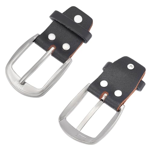 UNICRFTALE 2 Stück 50mm Breite Quadratische Ersatz Gürtelschnalle Gürtelschnallen Mit Einzelzinken Schwarzer Rindsledergürtel Und Gürtelschnalle Mittelstegschnallen Lederhandwerkszubehör Für Männer von UNICRAFTALE