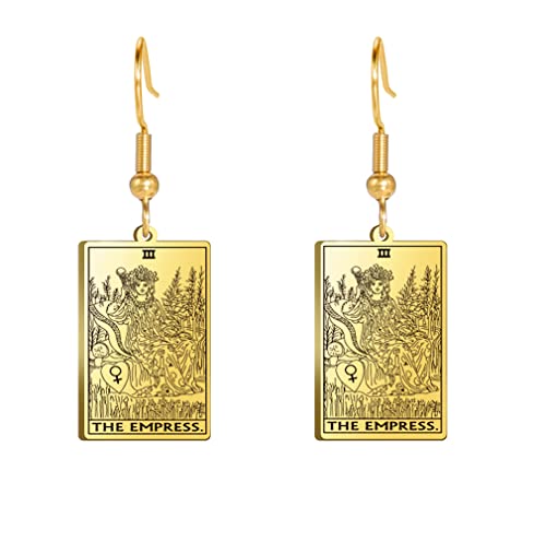 Tarotkarten-Ohrringe für Frauen Mädchen Edelstahl Mode Vintage Haken Tarotkarten-Ohrringe Glücks-Amulett Wiccan Schmuck Geschenke von UNIFT