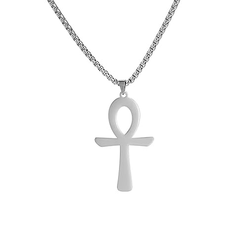 UNIFT Ankh-Kreuz-Halskette für Damen, Edelstahl, zierliches Symbol des Lebens, Ankh-Kreuz-Anhänger, Halskette, ägyptischer Schmuck, Geschenk, Edelstahl, Kein Edelstein von UNIFT