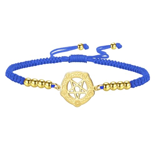 UNIFT Pentagramm-Armband im keltischen Stil für Damen und Herren aus Edelstahl mit gotischem Hexerei-Pentagramm-Anhänger – Geburtstagsgeschenk für Ihre Liebsten und Freunde. (Gold-B-1) von UNIFT