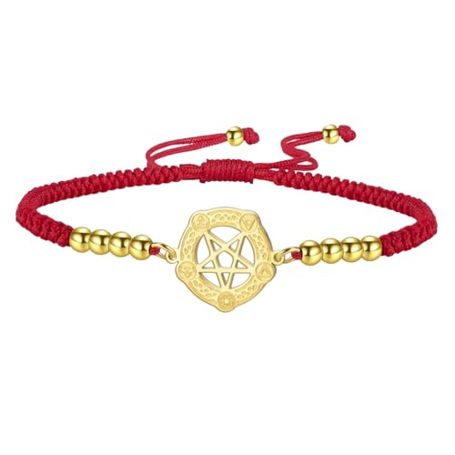 UNIFT Pentagramm-Armband im keltischen Stil für Damen und Herren aus Edelstahl mit gotischem Hexerei-Pentagramm-Anhänger – Geburtstagsgeschenk für Ihre Liebsten und Freunde. (Gold-R) von UNIFT