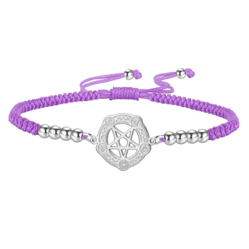 UNIFT Pentagramm-Armband im keltischen Stil für Damen und Herren aus Edelstahl mit gotischem Hexerei-Pentagramm-Anhänger – Geburtstagsgeschenk für Ihre Liebsten und Freunde. (Silber-P) von UNIFT