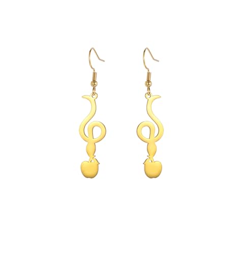 UNIFT Schlangen-Ohrringe für Frauen aus Edelstahl im Gothic-Punk-Stil, zierliche, biegsame, flexible Schlangen-Anhänger-Ohrringe, Tier-Schmuck, Party-Geschenke (Gold 2) von UNIFT