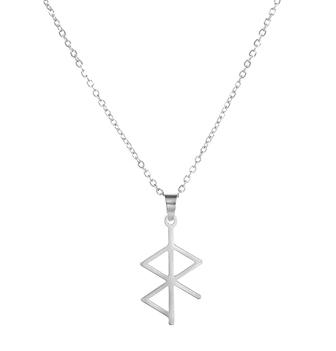 UNIFT Wikinger Frieden Runen Halskette für Männer Frauen Edelstahl Wikinger Vegvisir Liebe und Frieden Heidnischer Wikinger nordischer Wikinger Schmuck (Silber 1) von UNIFT
