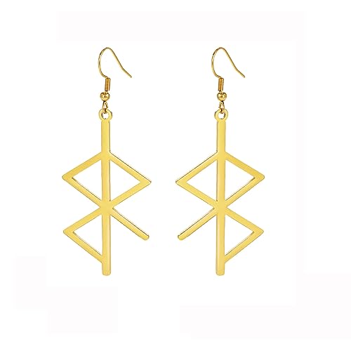 Wikinger Runen Ohrringe für Damen Edelstahl Wikinger Rune Liebe Frieden Nordisch Wikinger Heidschmuck, Edelstahl, Kein Edelstein von UNIFT