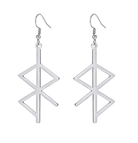 Wikinger Runen Ohrringe für Damen Edelstahl Wikinger Rune Liebe Frieden Nordisch Wikinger Heidschmuck, Edelstahl, Kein Edelstein von UNIFT