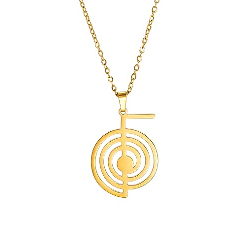 unift Cho Ku Rei Halskette Symbol der Macht für Frauen Männer Edelstahl Heilige Geometrie Heiliges Symbol Cho Ku Rei Reiki Halskette Amulett Schmuck Geschenk Yoga, taglia unica, Edelstahl, Kein von UNIFT