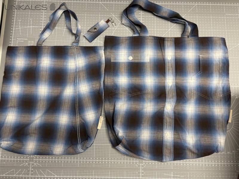 Einkaufstasche Taschenset 3 -Er Set Upcyclingtasche Shopper Aus Herrenhemd Umcycling von UNIKALES