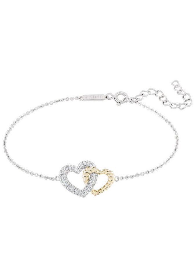 UNIKE JEWELLERY Armkette CLASSY BOLD HEART HERZEN, UK.PU.1205.0014, mit Zirkonia (synth) von UNIKE JEWELLERY