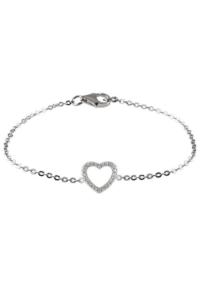 UNIKE JEWELLERY Armkette MEANINGFUL HEART HERZ, UK.PU.1205.0004, mit Zirkonia (synth) von UNIKE JEWELLERY