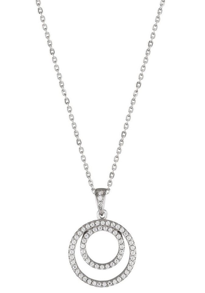 UNIKE JEWELLERY Kette mit Anhänger CLASSY CIRCLE ELEMENT KREISE RUND, UK.CL.1205.0036, mit Zirkonia (synth) von UNIKE JEWELLERY