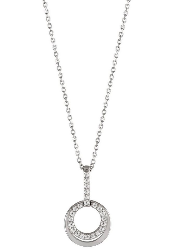 UNIKE JEWELLERY Kette mit Anhänger CLASSY CIRCLE ELEMENT KREISE RUND, UK.CL.1206.0035, mit Zirkonia (synth) von UNIKE JEWELLERY