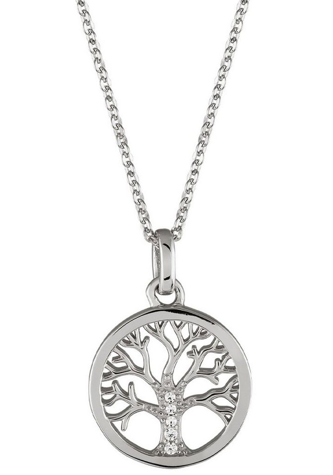 UNIKE JEWELLERY Kette mit Anhänger MEANINGFUL TREE OF LIFE LEBENSBAUM, UK.CL.1205.0034, mit Zirkonia (synth) von UNIKE JEWELLERY