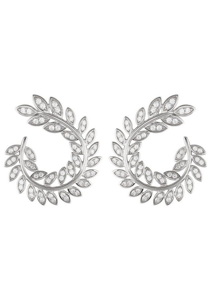 UNIKE JEWELLERY Paar Ohrstecker CLASSY LEAF BLÄTTER, UK.BR.1205.0016, mit Zirkonia (synth) von UNIKE JEWELLERY