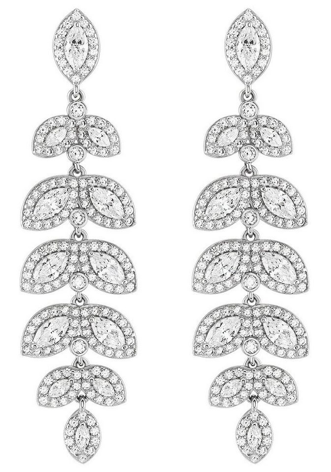 UNIKE JEWELLERY Paar Ohrstecker CLASSY LEAFS LONG BLÄTTER, UK.BR.1206.0029, mit Zirkonia (synth) von UNIKE JEWELLERY