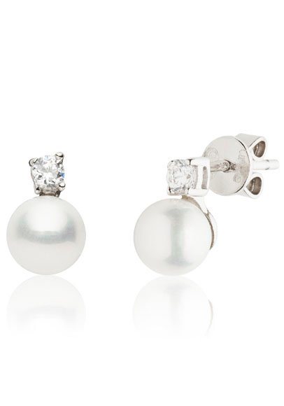 UNIKE JEWELLERY Paar Ohrstecker CLASSY PEARLS, UK.BR.1204.0013, mit Zirkonia (synth) - mit Perle (synth) von UNIKE JEWELLERY