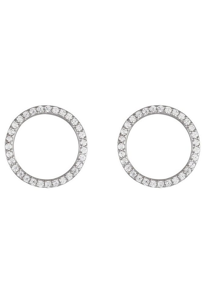 UNIKE JEWELLERY Paar Ohrstecker GLOW CIRCLE ROUND KREIS RUND, UK.BR.1204.0042, mit Zirkonia (synth) von UNIKE JEWELLERY