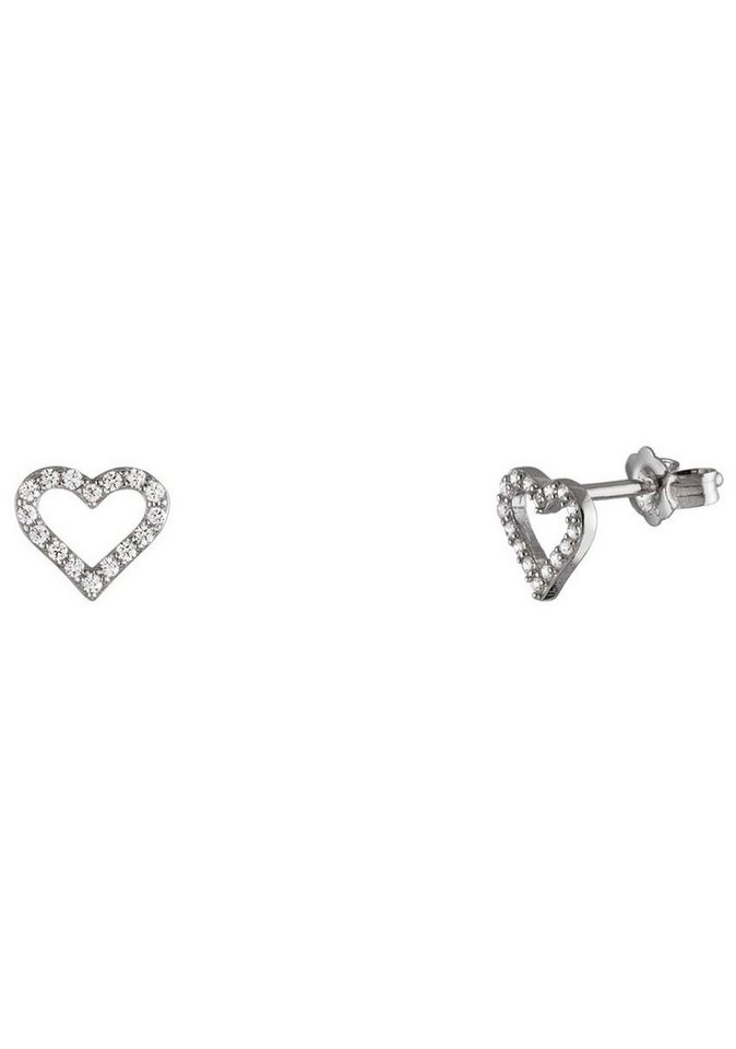 UNIKE JEWELLERY Paar Ohrstecker INFINITY HEART HERZ, UK.TN.1205.0010, mit Zirkonia (synth) von UNIKE JEWELLERY