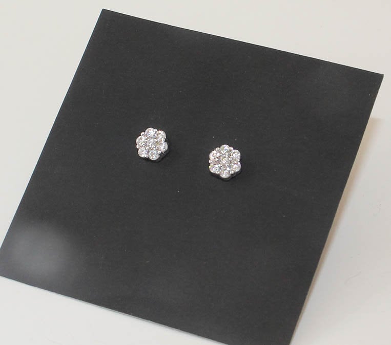 925 Sterling Silber Blume Kubik Baby Mädchen Kinder Screwback Ohrringe von UNIKearrings