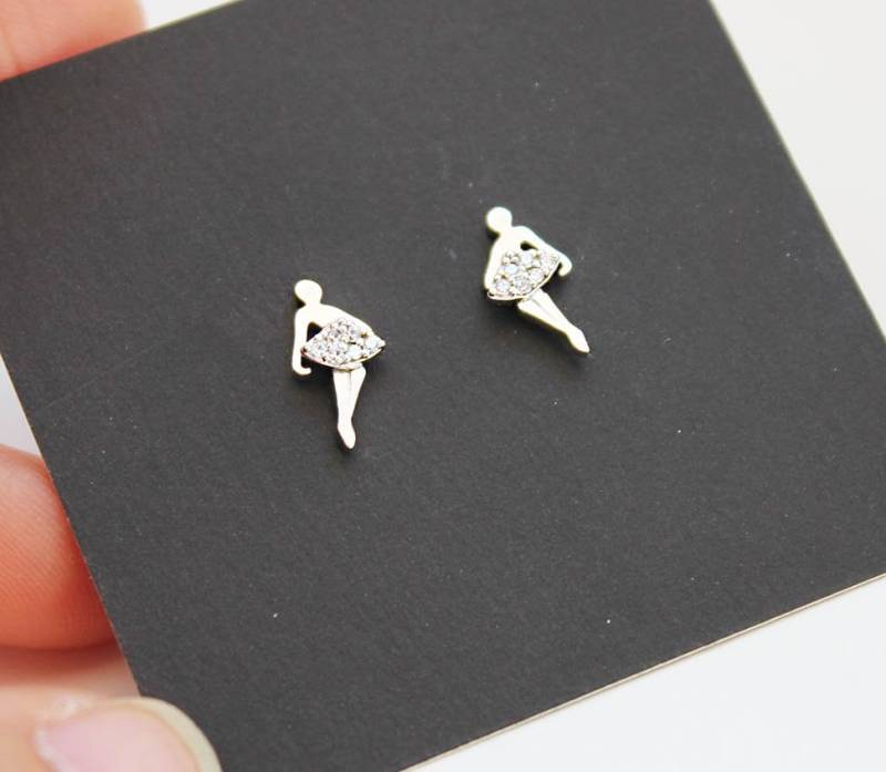 925 Sterling Silber Zircornia Ballerina Baby Mädchen Kinder Ohrschrauben Ohrringe von UNIKearrings