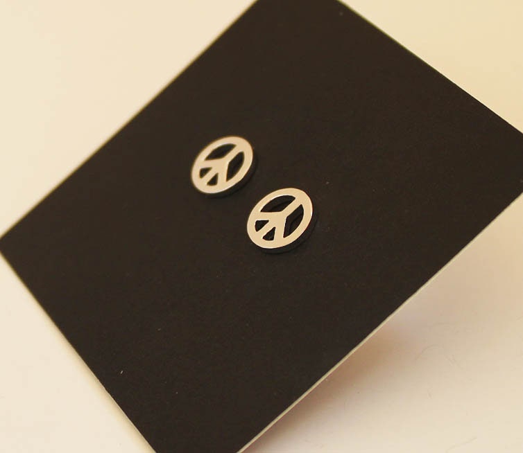 Peace Symbol Ohrstecker, 925 Sterling Silber, Baby Mädchen Kinder Ohrstecker von UNIKearrings