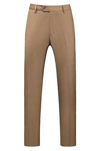 UNINUKOO Mens Tuxedo Slim Fit Business Wedding Suit Pants US Size 29 Khaki von UNINUKOO