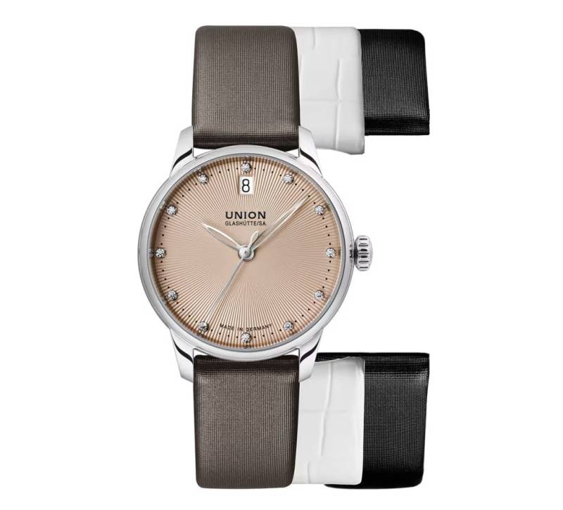 UNION GLASHÜTTE Automatikuhr Glashütte Damenuhr Automatik mit 3 Armbändern von UNION GLASHÜTTE