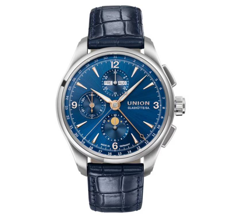 UNION GLASHÜTTE Automatikuhr UNION Glashütte Belisar Automatik Chronograph mit Mondphase von UNION GLASHÜTTE