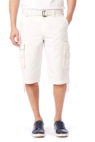 UNIONBAY Cordova Herren-Cargo-Shorts mit Gürtel, Größe L, Größen - Weiß - 46 von UNIONBAY