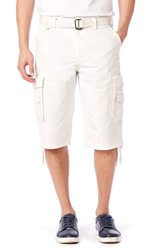 UNIONBAY Cordova Herren-Cargo-Shorts mit Gürtel, Größe L, Größen - Weiß - 52 von UNIONBAY