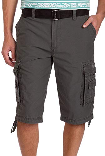 UNIONBAY Cordova Herren-Cargo-Shorts mit Gürtel, Größe L, Größen - grau - 50 von UNIONBAY