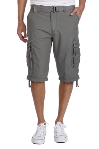 UNIONBAY Cordova Herren-Cargo-Shorts mit Gürtel, Größe L, Größen - grau - 52 von UNIONBAY