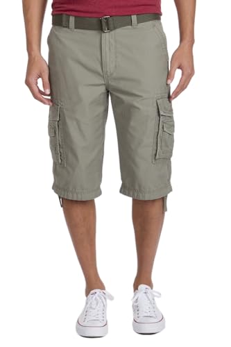 UNIONBAY Cordova Herren-Cargo-Shorts mit Gürtel, Größe L, Größen - grau - 52 von UNIONBAY