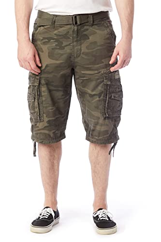 UNIONBAY Herren Cordova Belted Cargo Short Messenger Cargohose, Surplus Camo, 56 von UNIONBAY