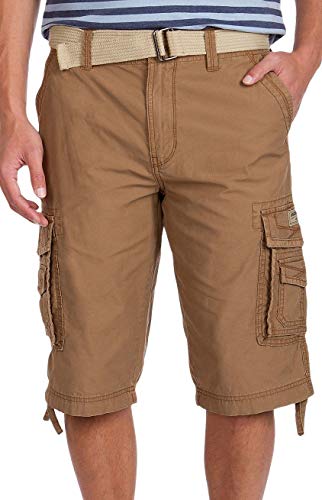 UNIONBAY Herren Cordova Belted Messenger Short - Reg and Big and Tall Sizescordova 벨트 메신저 카고 반바지 등록 및 빅 톨 Cargohose, Feld, 34 EU von UNIONBAY