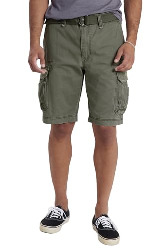UNIONBAY Herren Survivor Cargo-Shorts mit Gürtel Cargos, Military, 58 von UNIONBAY