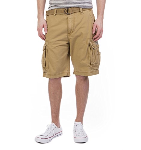 UNIONBAY Herren Survivor Belted Cargo Short Cargos, Roggen (Rye), 46 von UNIONBAY