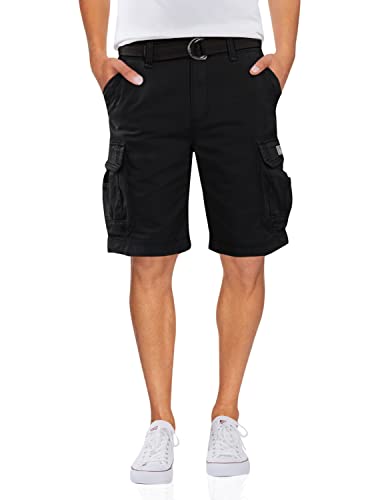 UNIONBAY Herren Survivor Belted Short Cargos, Schwarz, 42 EU von UNIONBAY