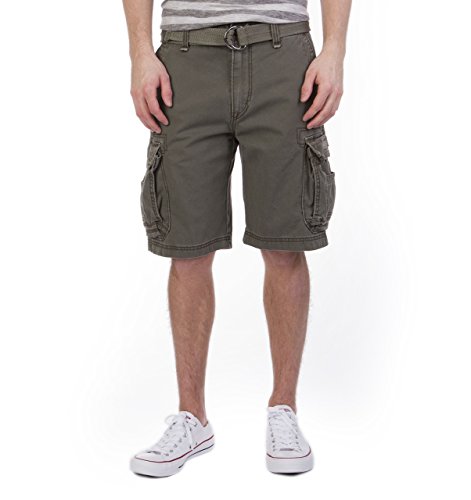 UNIONBAY Herren Survivor Cargo-Shorts mit Gürtel, Normale Größen Cargos, Military, 50 von UNIONBAY