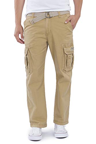 UNIONBAY Herren Survivor Iv Cargohose, lockere Passform Lässige Hose, Roggen, 40 W/30 L von UNIONBAY