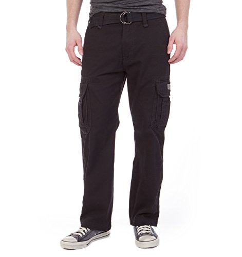 UNIONBAY Herren Survivor Iv Relaxed Fit Cargo Pant Freizeithosen, schwarz, 38W / 34L von UNIONBAY