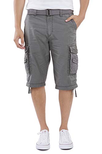 UNIONBAY Men's Cordova Belted Cargo Short Messenger - 44 - Grey Goose von UNIONBAY