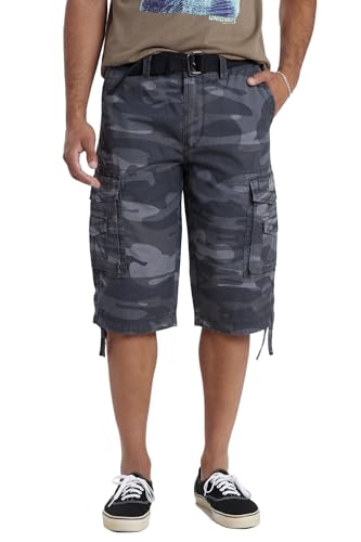 Unionbay Men's Cordova Belted Cargo Short Messenger - 32 - Black Camo von UNIONBAY