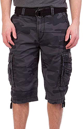 Unionbay Men's Cordova Belted Cargo Short Messenger - 32 - Black Camo von UNIONBAY