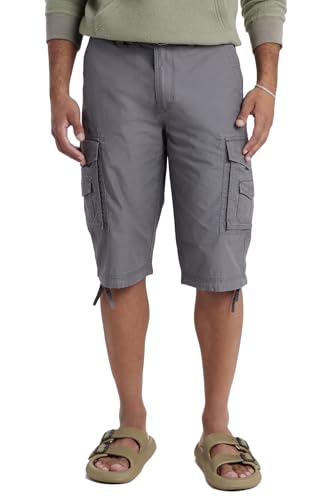 UNIONBAY Men's Cordova Belted Messenger-Reg and Big Tall Sizes Cargo Shorts, Grey, 32 von UNIONBAY